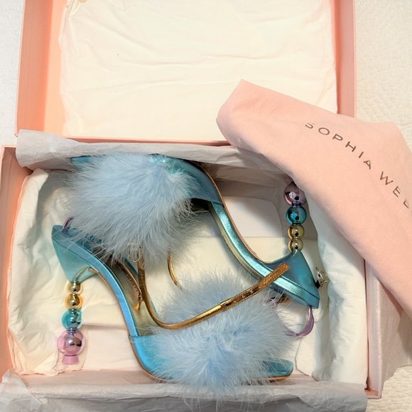 Never Worn Perla Maribou Sandal Sophia Webster - Picture 2 of 6